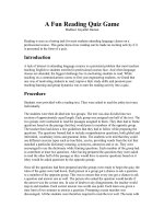 A Fun Reading Quiz Game