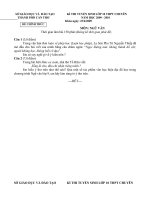 TUYỂN SINH 10 CHUYÊN VĂN (08-09)