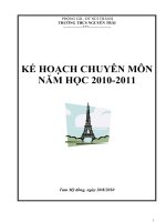 Kế hoạch chuyên môn năm 2010-2011