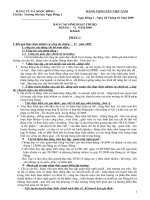 Bao cao tinh hinh cong tac thang chi bo ve BCH dang uy xa