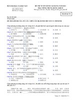 ĐỀ THI TUYỂN SINH CAO ĐẲNG NĂM 2013 Môn: TIẾNG TRUNG QUỐC; Khối D mã đề 371 