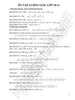 Ôn tập lượng giác 10 và 11