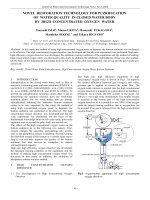 NOVEL RESTORATION TECHNOLOGY FOR PUZRIFICATION OF WATER QUALITY IN CLOSED WATER BODY BY HIGH CONCENTRATED OXYGEN WATER
