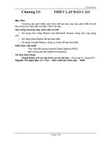 THIẾT LẬP BÁO CÁO