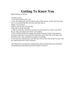 Getting To Know You.doc