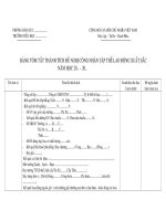 Bảng đề nghị khen thưởng tập thể LĐXS