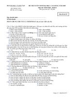 ĐỀ THI TUYỂN SINH ĐẠI HỌC, CAO ĐẲNG NĂM 2007 Môn thi: SINH HỌC, Khối B mã đề 927 