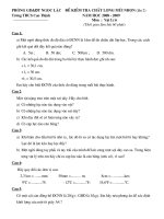 Đề thi HSG Vật Lý 6-ct