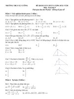 KSCL đầu năm Toán 9( 20%TN - 80%TL) có đáp án và biểu điểm