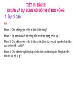 Bài 11: Di dân và sự bùng nổ đô thị ở đới nóng