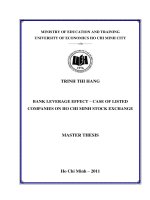 Bank leverage effect   case of listed companies on ho chi minh stock exchange 