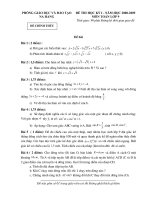 Đề thi Toán 9 -đáp án