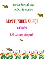 TNXH lớp 2: Ăn sạch -uống sạch