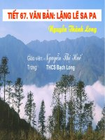 Tiết 67: Lặng lẽ Sa Pa