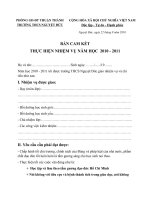 Canm kết đầu năm học 10-11BẢN CAM KẾT thực hiện nhiệm vụ năm học 10-11