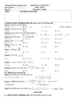 KIỂM TRA 45'''' CHƯƠNG I ĐS 9