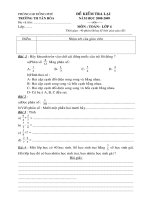 Đề KT lại Toán 4 NH 08-09