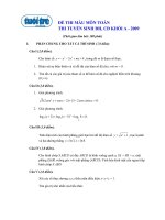 ĐỀ THI MẪU MÔN TOÁN THI TUYỂN SINH ĐH, CĐ KHỐI A - 2009