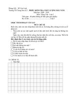 Đề khảo sát chất lượng đầu năm Môn TV lớp 2