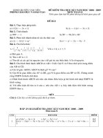 Đề kiểm tra học kì I môn Toán 8 huyện Văn Yên năm học 2008-2009