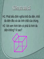 Bài 3: KHÁI NIỆM VỀ THỂ TÍCH CỦA KHỐI ĐA DIỆN