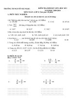 ĐỀ THI GIỮA KÌ 1 MÔN TOÁN, TIẾNG VIỆT