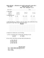 Đề khảo sát chất lượng đầu năm toán, TV lớp 3