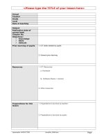 Giáo án mẫu của dự án Việt - Bỉ (English)