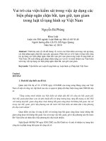 Vai trò của viện kiểm sát trong việc áp dụng các  biện pháp ngăn chặn bắt, tạm giữ, tạm giam  trong luật tố tụng hình sự Việt Nam Nguyễn Bá Phùng