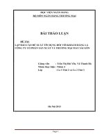 LẬP BÁO CÁO ĐỀ XUẤT TÍN DỤNG ĐỐI VỚI KHÁCH HÀNG LÀ CÔNG TY CỔ PHẨN SẢN XUẤT VÀ THƯƠNG MẠI MAY SÀI GÒN