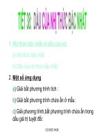 Tiết 38 : Dấu nhị thức bậc nhất