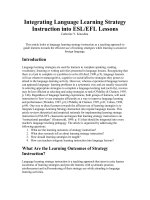 Integrating Language Learning Strategy Instruction into ESL
