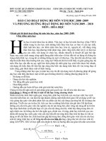 BÁO CÁO HOẠT ĐỘNG CHUYÊN MÔN