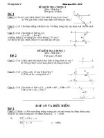 Đề KT hình học chương 1 Toán 7