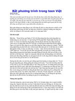 Bất phương trình trong teen Việt