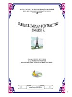 KẾ HOẠCH BỘ MÔN ENGLISH 7(J)