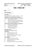 Đề kiểm tra lớp 2 (HKI)