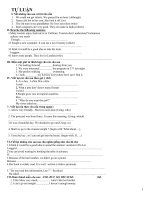 NHỮNG BÀI TẬP TỰ LUẬN ANH 9 HAY