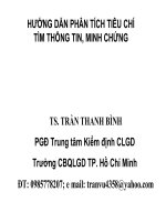 Phân tích tiêu chí phục vụ cho kiểm định CLGD