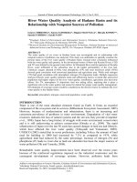 River Water Quality Analysis of Hadano Basin and its Relationship with Nonpoint Sources of Pollution