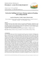 University buildings in Greece: Energy analysis of heating and cooling demand