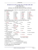 BMH- Đề KSCL Anh 9 đầu năm học 09-10