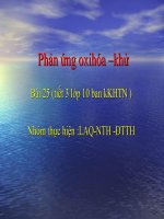 Giáo án 10_ Bài phản ứng Oxh-khử III