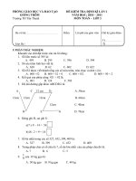 ĐỀ KIỂM TRA TOÁN GIỮA KÌ I 2010-2011