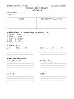 Môn toán Cuối năm lớp 5 :2009-2010