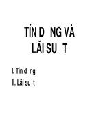 TÍN DỤNG VÀ LÃI SUẤT