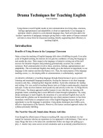 Drama Techniques for Teaching English