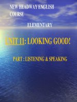 New Headway Elementary Unit 11