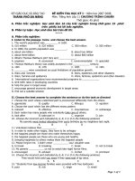 ĐỀ KIỂM TRA HỌC KỲ I – Năm học 2007-2008 Môn: Tiếng Anh Lớp 11 CHƯƠNG TRÌNH CHUẨN