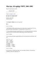 Hóa học, tốt nghiệp THPT 2001-2002